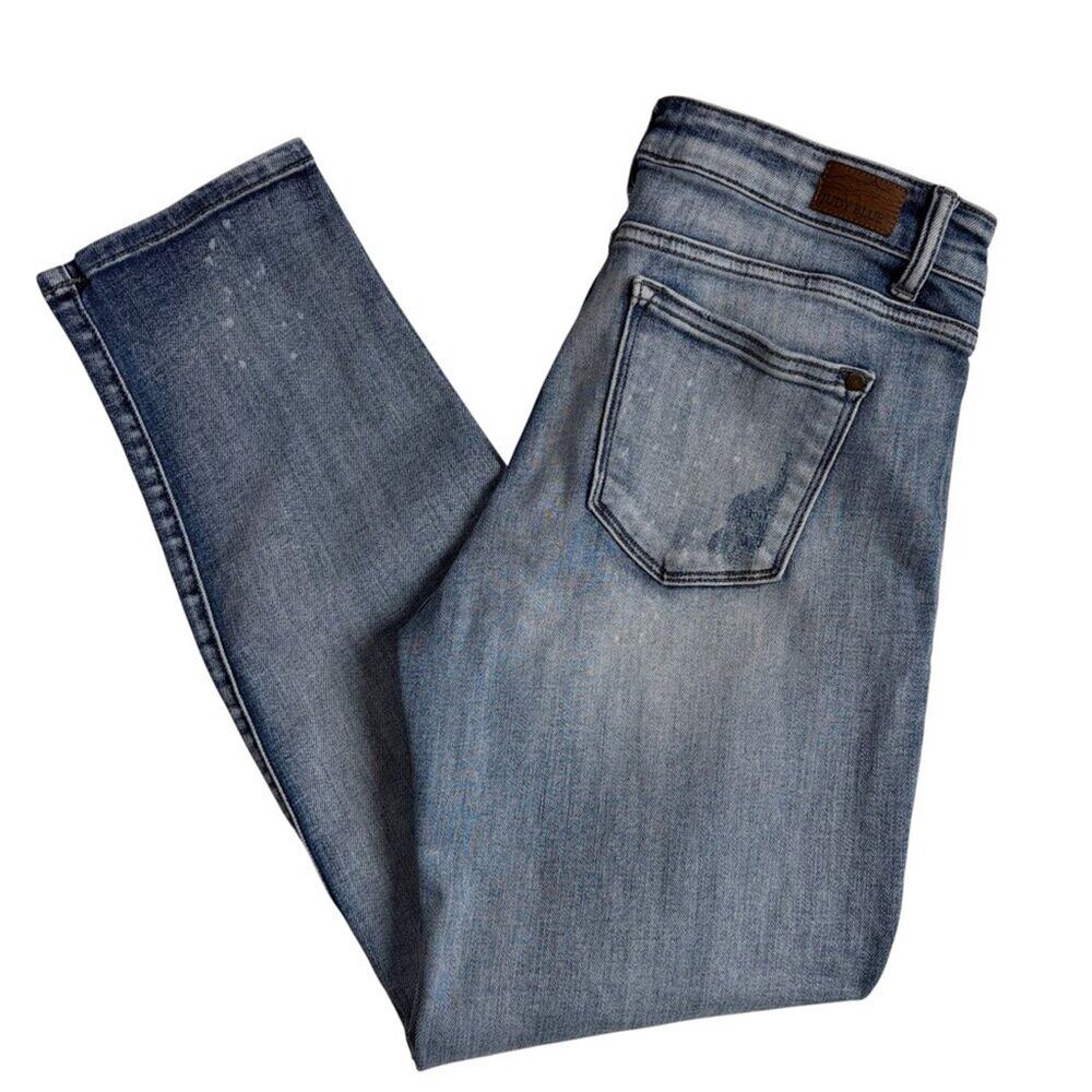 Judy Blue Destroyed Bleach Splatter Boyfriend Jeans - Size 9/29